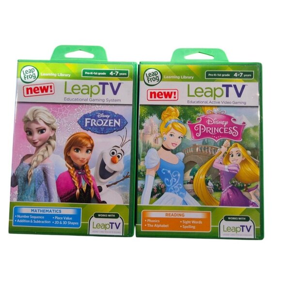LeapFrog LeapTV Educational Games Disney Frozen & Disney Princess Ages 4-7 - Picture 1 of 6